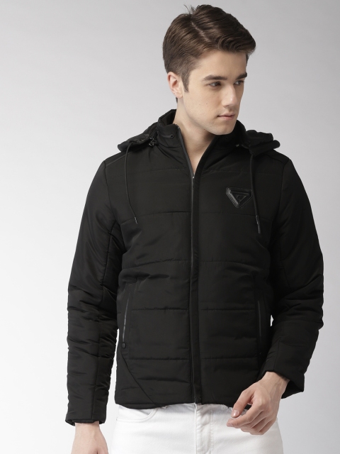 

Fort Collins Men Black Solid Hooded Puffer Jacket