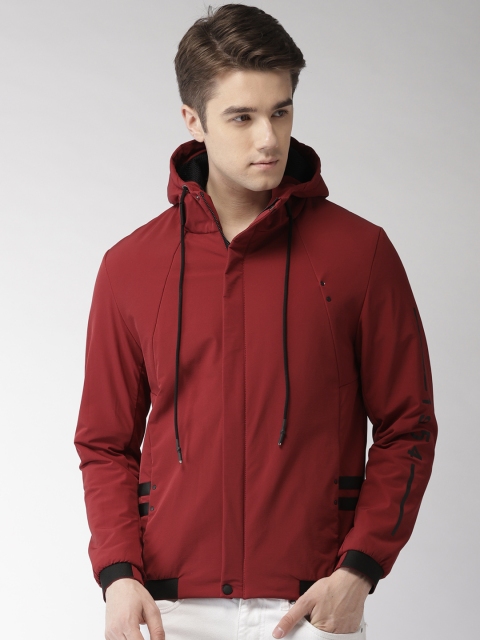 

Fort Collins Men Red Solid bomber Jacket