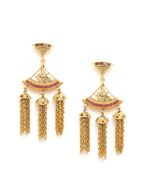 

PANASH Gold-Toned Contemporary Drop Earrings