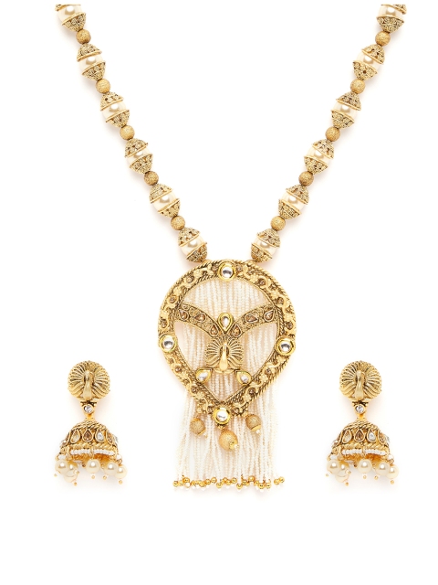 

PANASH Women Gold-Plated Stone & Pearl Studded Jewellery Set