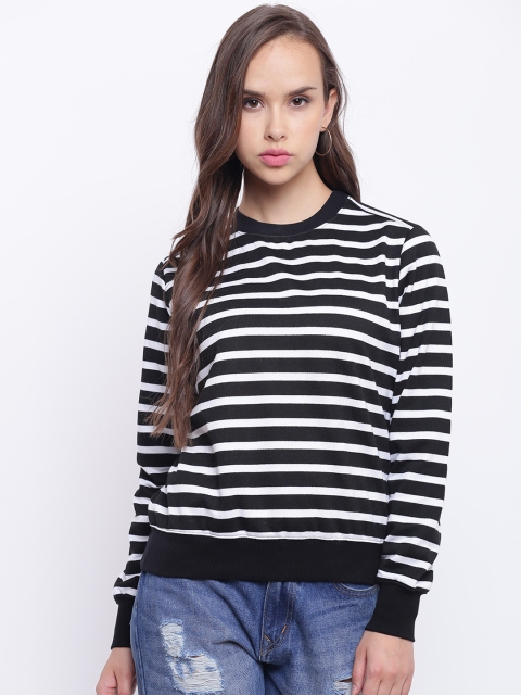 

Texco Women Black & White Striped Sweatshirt