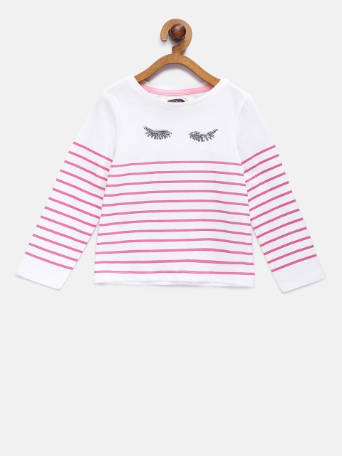 

Eimoie Girls White Striped Top