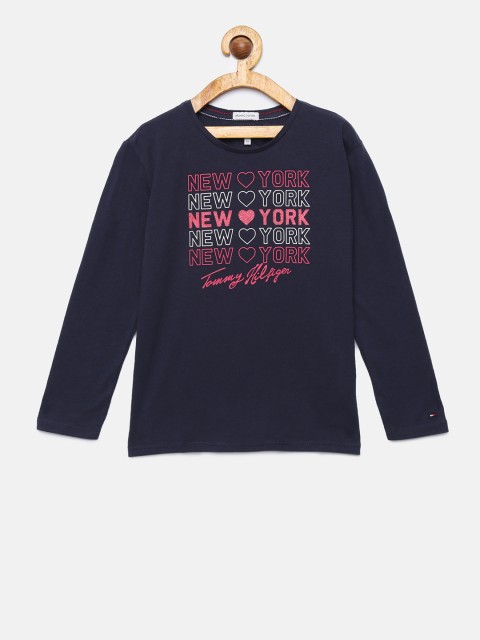 

Tommy Hilfiger Girls Black Printed Round Neck T-Shirt