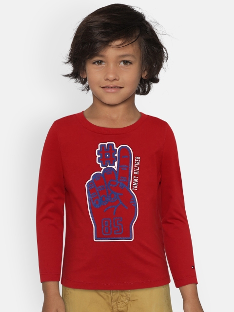 

Tommy Hilfiger Boys Red Printed Round Neck T-shirt