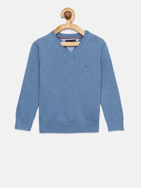 

Tommy Hilfiger Boys Blue Solid Sweater