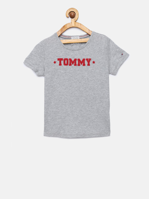 

Tommy Hilfiger Girls Grey Printed Round Neck T-shirt