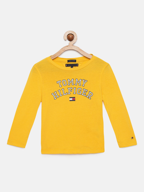 

Tommy Hilfiger Boys Yellow Brand Logo Pure Cotton T-shirt