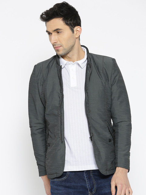 

Fort Collins Men Grey Solid Tailored Jacket