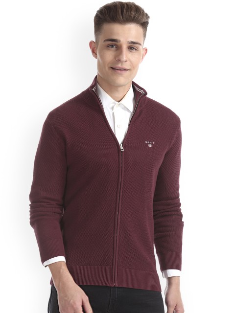 

GANT Men Purple Solid Cardigan