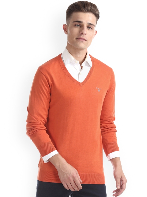 

GANT Men Orange Solid Pullover