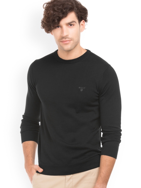 

GANT Men Black Solid Pullover