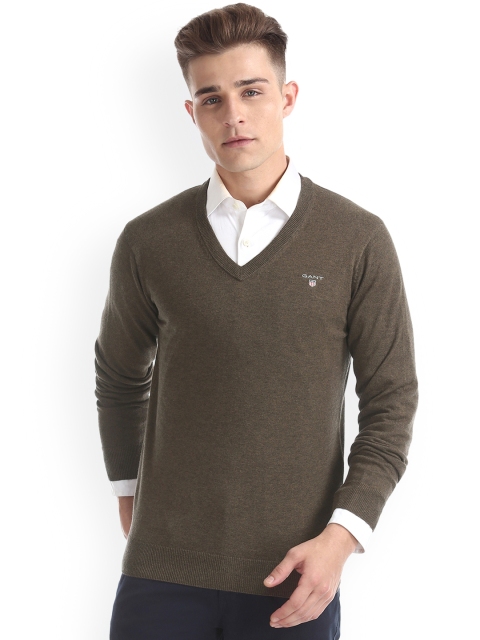 

GANT Men Brown Solid Pullover