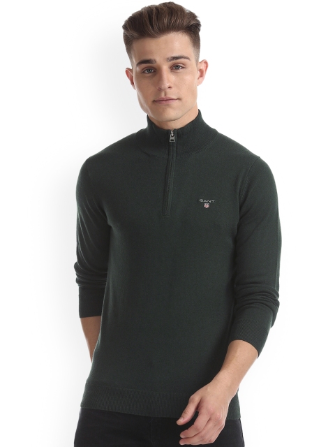 

GANT Men Green Solid Pullover