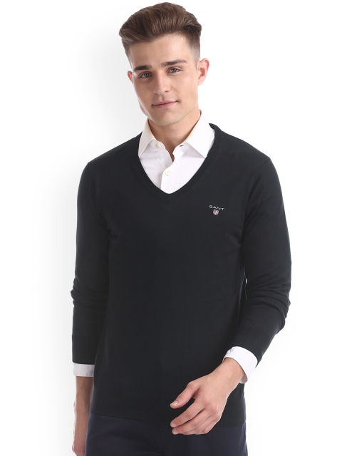 

GANT Men Black Solid Pullover