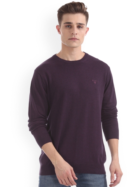 

GANT Men Purple Solid Pullover