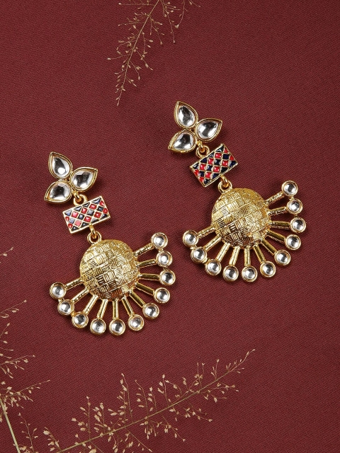 

Fida Gold-Toned Circular Drop Earrings