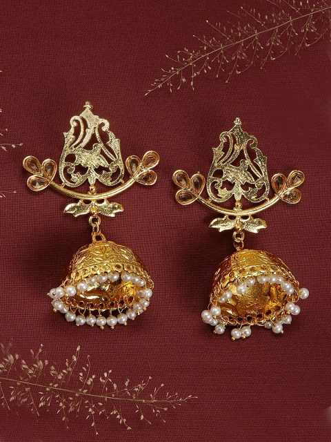 

Fida Gold-Toned Dome-Shaped Drop Earrings