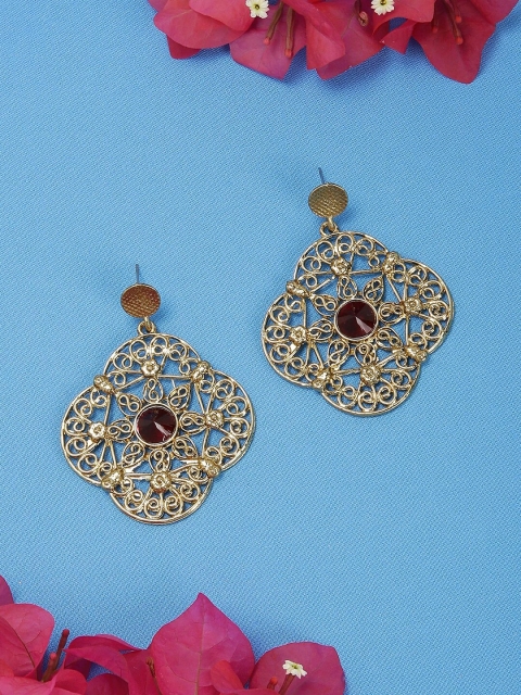 

Fida Gold-Toned Contemporary Drop Earrings