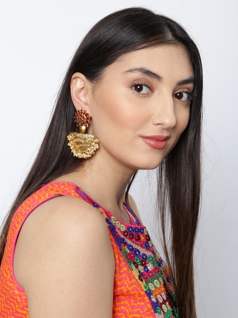 

Fida Gold-Toned Crescent Shaped Drop Earrings