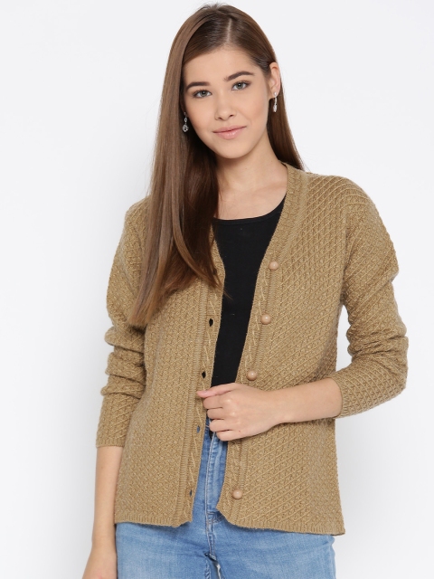 

Cayman Women Brown Self Design Woollen Cardigan