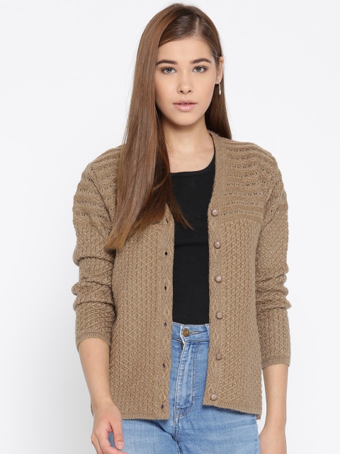 

Cayman Women Brown Self Design Cardigan