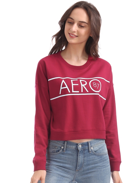 

Aeropostale Women Maroon Printed Sweatshirt