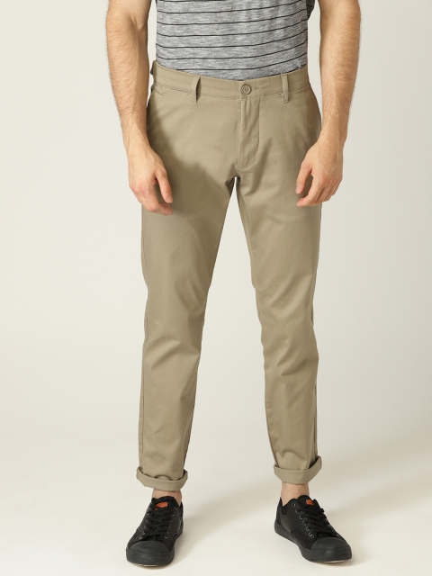 

ESPRIT Men Khaki Slim Fit Solid Trousers