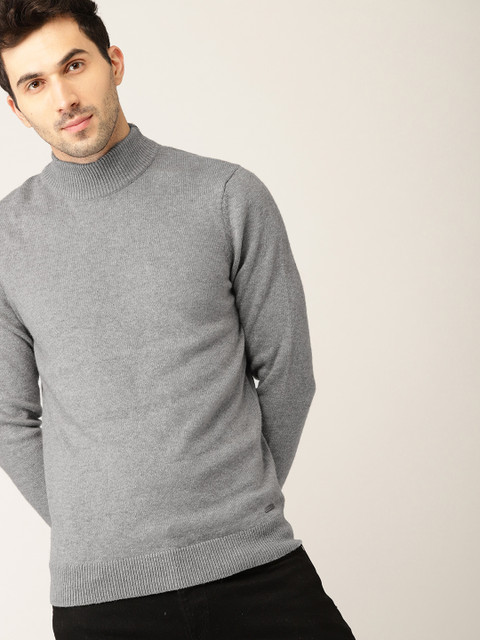 

ESPRIT Men Grey Solid Pullover Sweater
