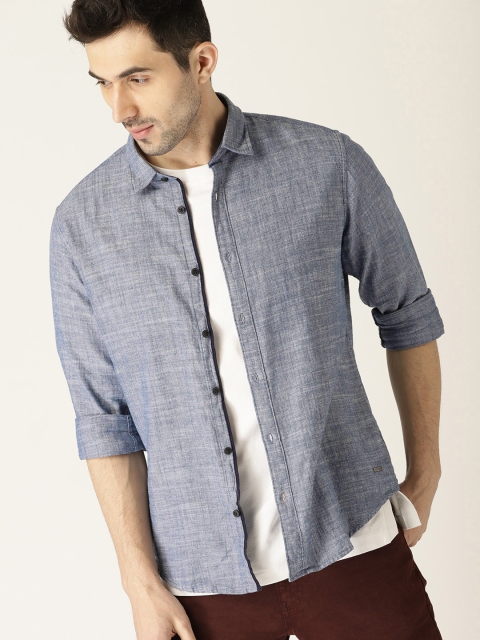 

ESPRIT Men Blue Slim Fit Solid Casual Shirt