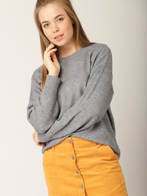 

ESPRIT Women Grey Melange Solid Pullover