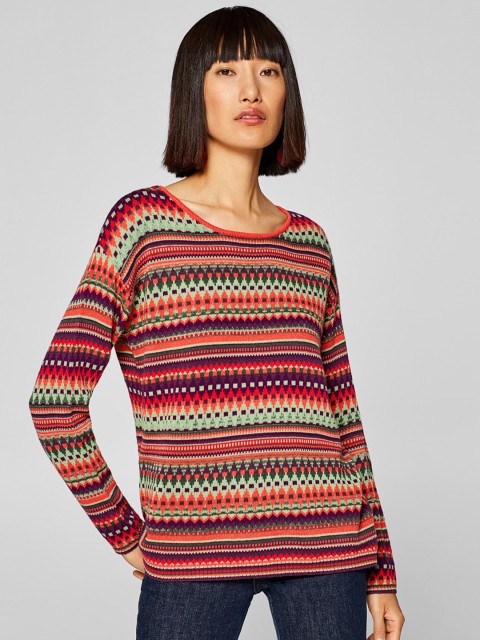 

ESPRIT Women Multicoloured Striped Pullover, Multi
