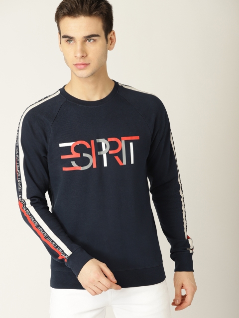 

ESPRIT Men Navy Blue Printed Sweatshirt