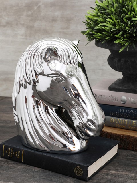 

Pure Home and Living Silver-Toned Horse Head Showpiece