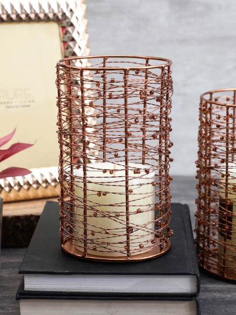 

Pure Home and Living Copper-Toned Cylindrical Candle Holder