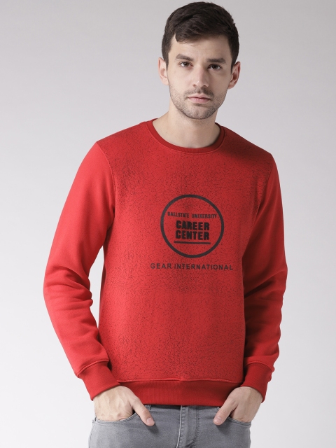 

Fort Collins Men Red Printed Sweatshirt