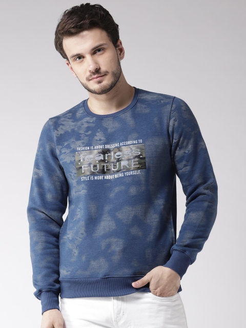 

Fort Collins Men Blue Printed Sweatshirt