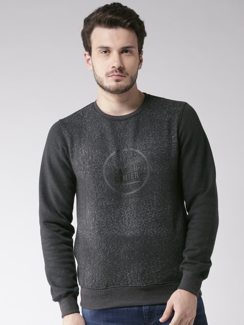 

Fort Collins Men Charcoal Grey Printed Sweatshirt