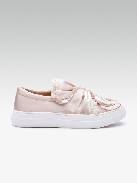 

ELLE Women Peach-Coloured Slip-On Sneakers