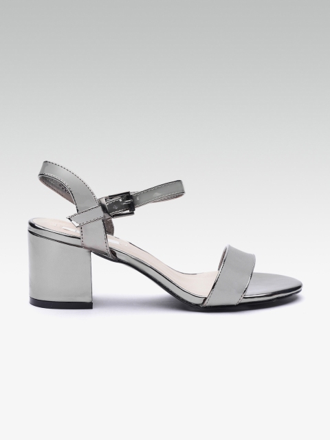 

ELLE Women Gunmetal-Toned Solid Heels, Metallic