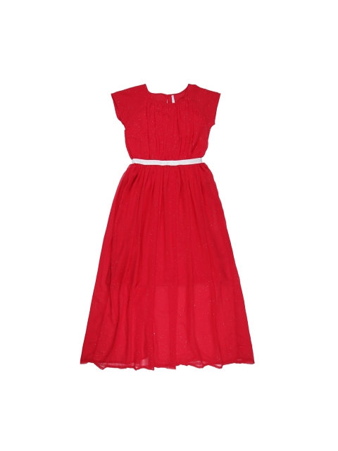 

POPPERS by Pantaloons Girls Red Embellished Fit and Flare Dress