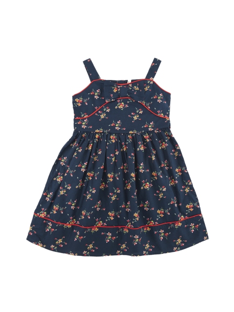 

CHALK by Pantaloons Girls Blue Printed Fit and Flare Dress