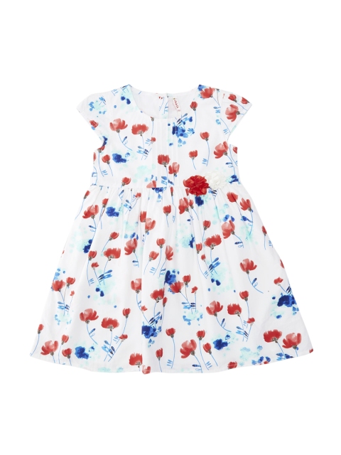 

CHALK by Pantaloons Girls White Printed Fit and Flare Dress