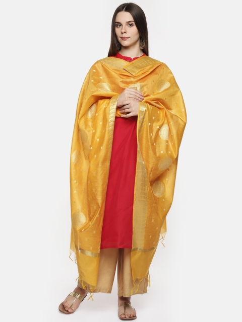 

RANGMANCH BY PANTALOONS Yellow & Gold-Toned Printed Dupatta