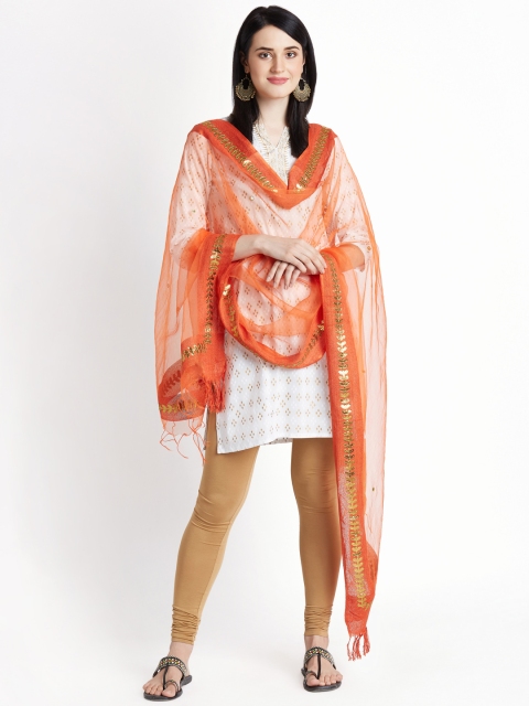 

RANGMANCH BY PANTALOONS Orange Printed Dupatta