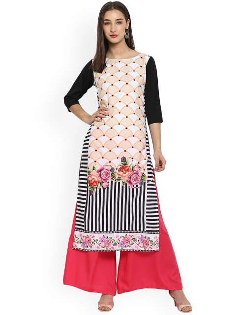 

ZIYAA Women Multicoloured Printed Straight Kurta, Multi