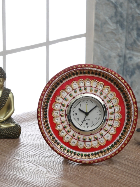 

Aapno Rajasthan Multicoloured Embossed Kundan Work 6 Inches Alarm Clock, Multi
