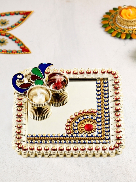 

Aapno Rajasthan Gold-Toned Handcrafted Pooja Thali