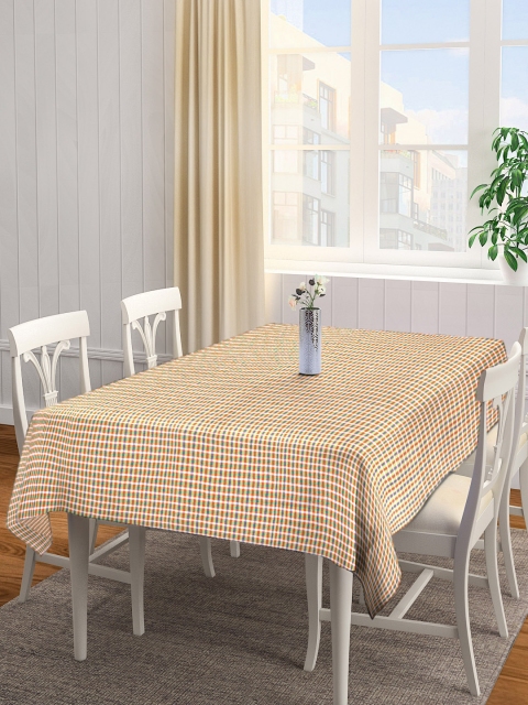 

NEUDIS Yellow & Brown Checked Rectangular Table Cover