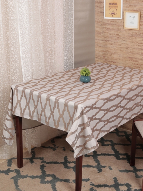 

RANGRAGE Cream & Gold Rectangular Table Cover
