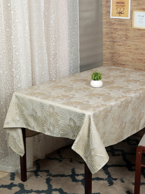 

RANGRAGE Off-White & Gold Rectangular Table Cover